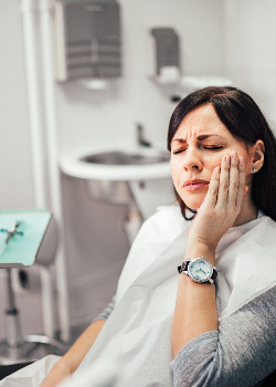 Woman with a toothache