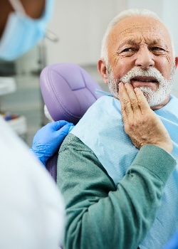 A man with a toothache near West Newton