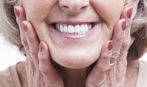 Woman showing off beautiful smile