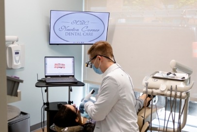 doctor working on patient