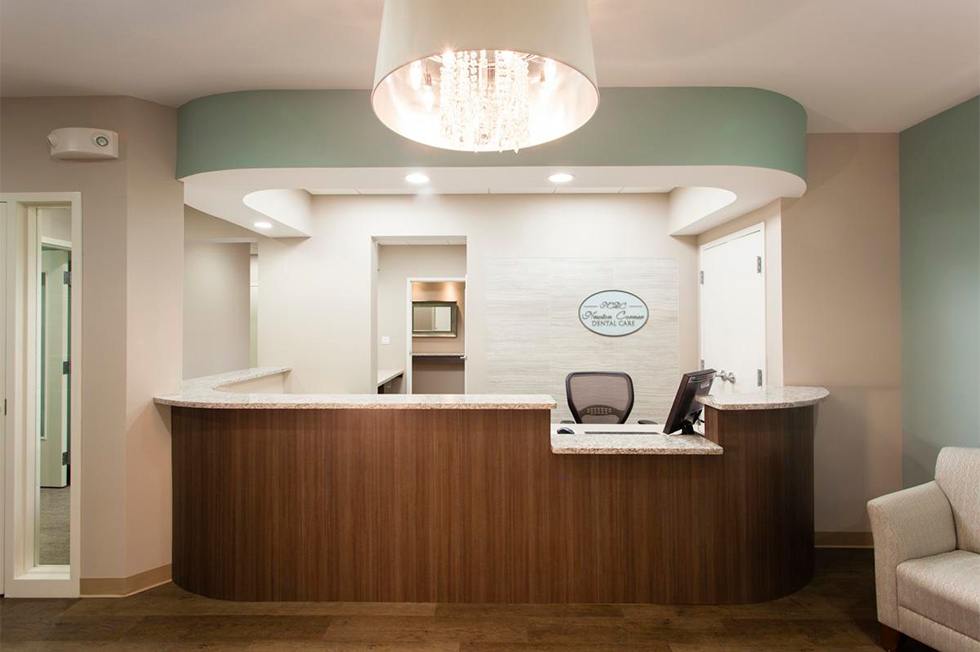 Welcoming dental office reception desk