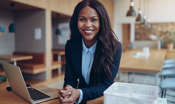 Woman smiling with veneers in Newton