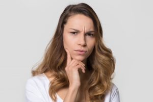 woman with puzzled expression 