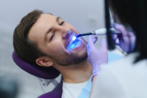 Man getting dental bonding